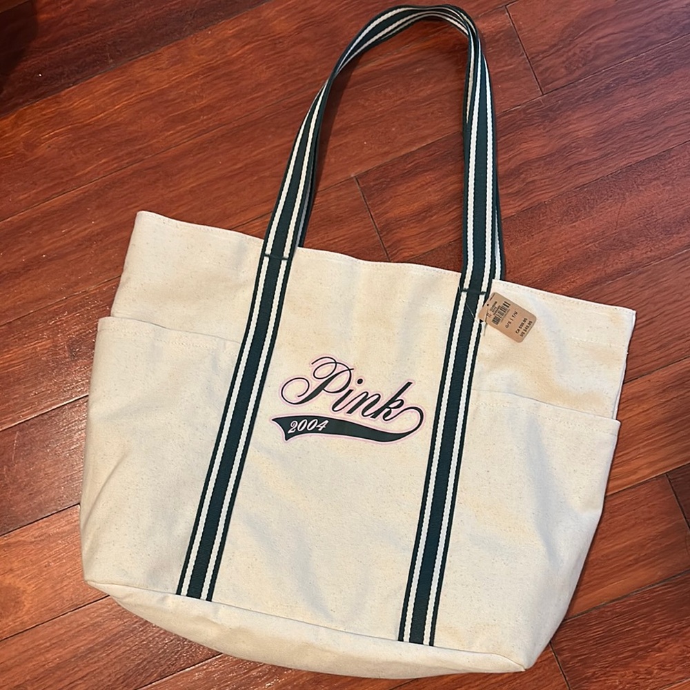 PINK Victoria's Secret Canvas Varsity Tote
